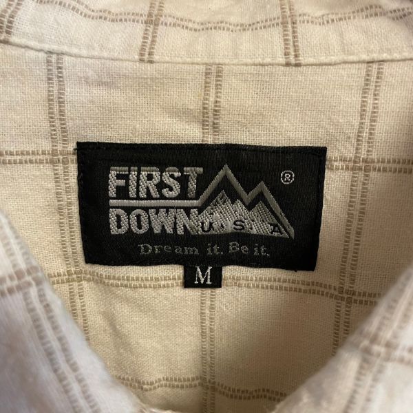 [KWT5345] FRST DOWN 半袖シャツ メンズ ホワイトチェック柄 M ポス