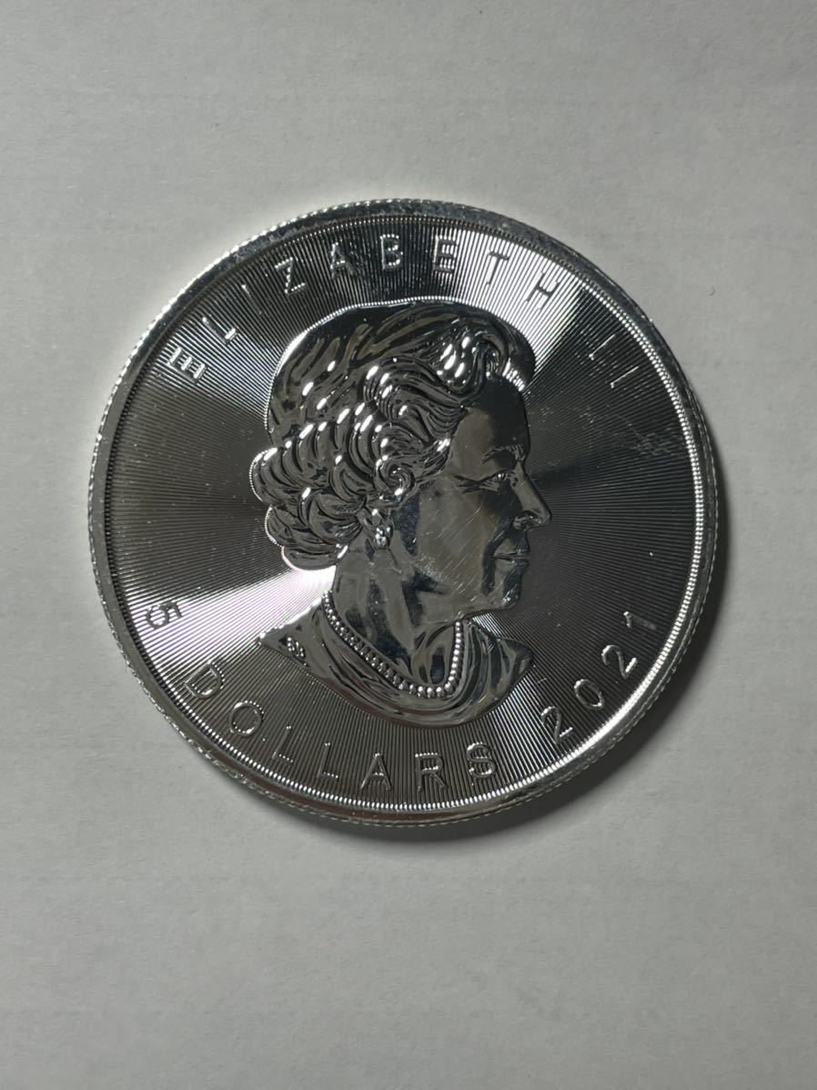 メイプルリーフ銀貨 5ドル カナダ 2021年 1オンス 1oz 31.1g シルバー SILVER 999.9 bの画像2