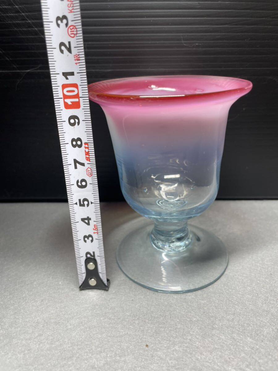ウランガラス 昭和レトロ 氷コップ 大正ロマン 乳白色ガラス 食器 1円スタートの画像4