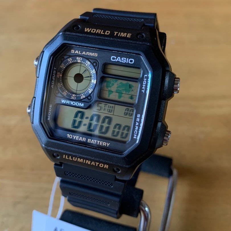 【新品・箱なし】カシオ CASIO スタンダード 10年バッテリー デジタル 腕時計 AE-1200WH-1B 液晶_画像1