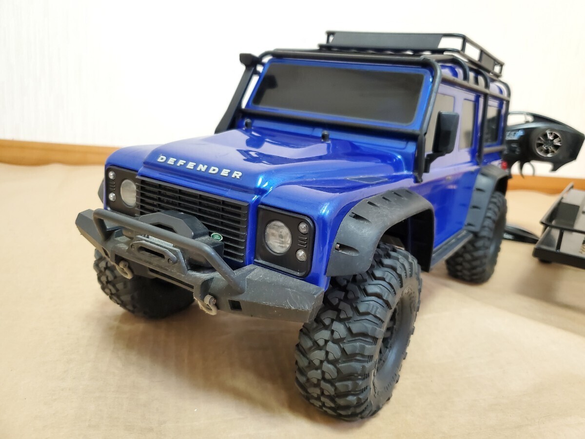 トラクサス 1/10 TRX4 ディフェンダー&トレーラーセット 動作確認済み 現状渡し 汚れ傷ありますがジャンク品ではございません クローラーの画像2