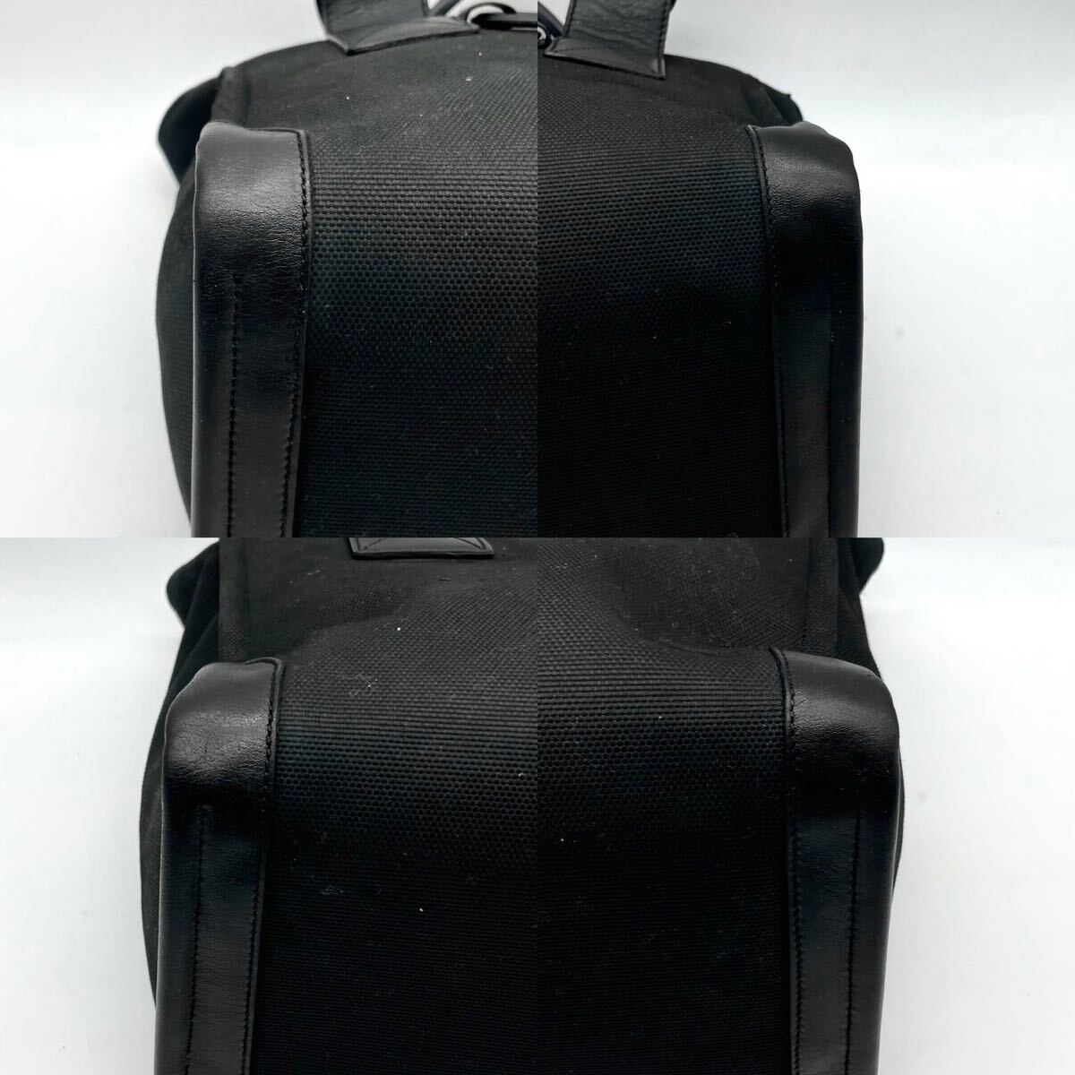 美品 フェラガモ Salvatore Ferragamo メンズ ビジネス トートバッグ ダブルガンチーニ レザー キャンバス ブラック 黒 A4 通勤 カバン 鞄の画像7