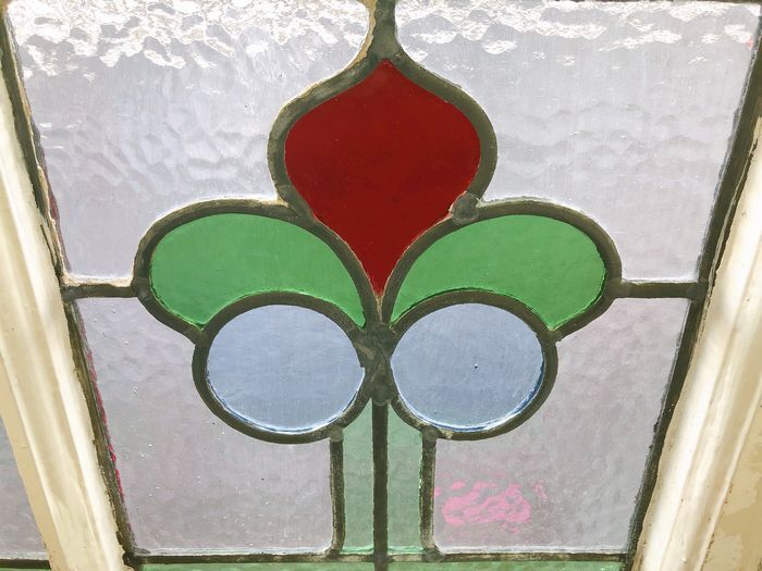  античный мебель 1910`s Англия античный витражное стекло Vintage окно стекло промежуток перегородка рамка-оправа . материал двери 106A