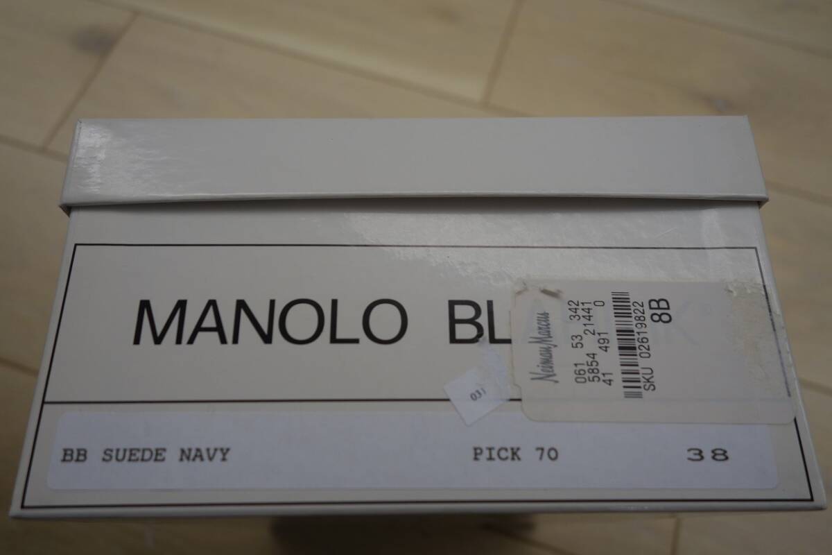 MANOLO BLAHNIK マノロブラニクBBパンプススエードネイビー70　サイズ３８_画像9