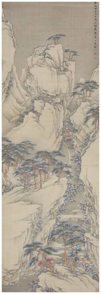 [ genuine work ]. after south painter *[ rice field talent . direct go in ] snow . landscape map hanging scroll curtain end Meiji period * Ooita * writing person .* China picture * rice field talent . bamboo rice field ..