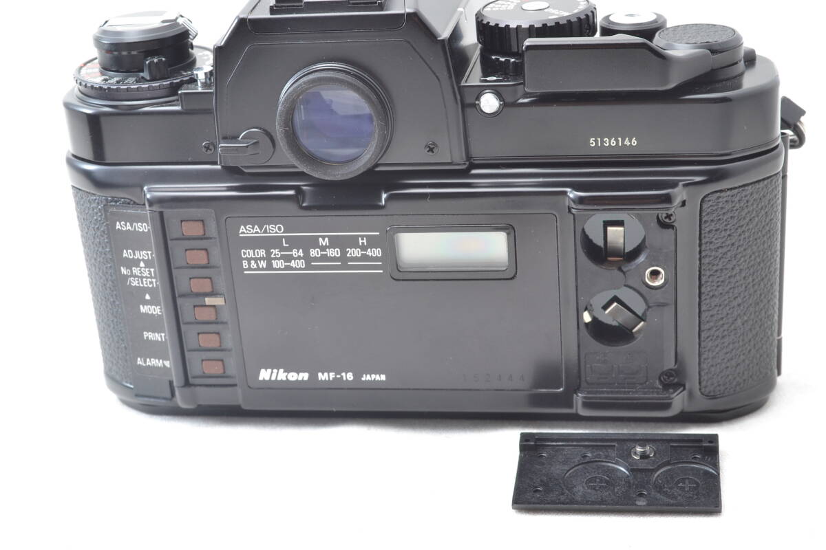 未使用に近い ニコン Nikon FA 一眼レフ MF フィルムカメラ ブラック ボディ MF-16 データバック #6055の画像9