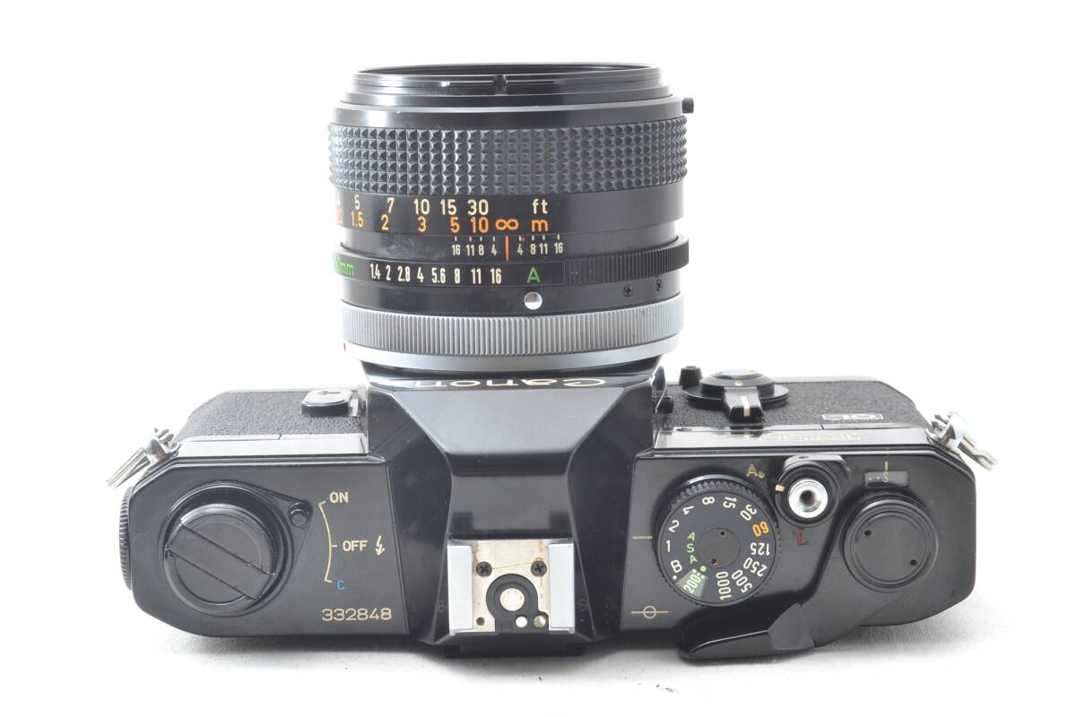 美品 キャノン Canon FTb-N QL 一眼レフ MF フィルムカメラ ブラック FD 50mm f/1.4 SSC レンズ #6074_画像4