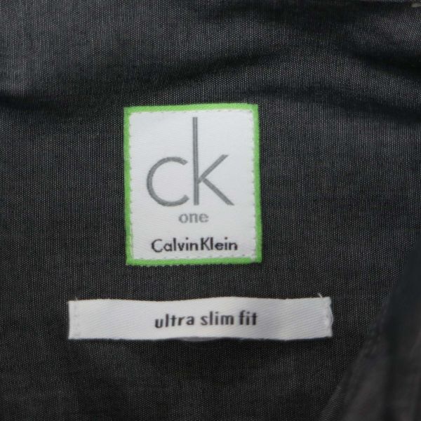 ck one カルバン クライン 通年 長袖 ultra slim fit CPA ワーク シャツ Sz.S位　メンズ グレー　E4T00593_3#C_画像5