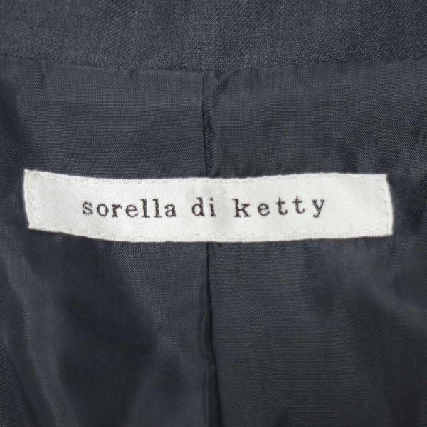 sorella di ketty ケティ 通年 2B テーラード ジャケット Sz.2　レディース グレー　E4T00620_3#O_画像5