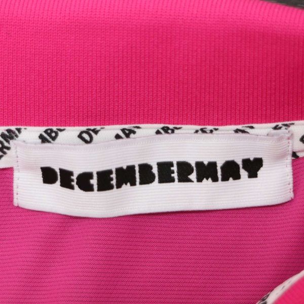 DECEMBERMAY ディセンバーメイ 春夏 半袖 ロゴワッペン ポロシャツ Sz.XL　メンズ 大きいサイズ 日本製 ピンク　E4T00786_4#A_画像5
