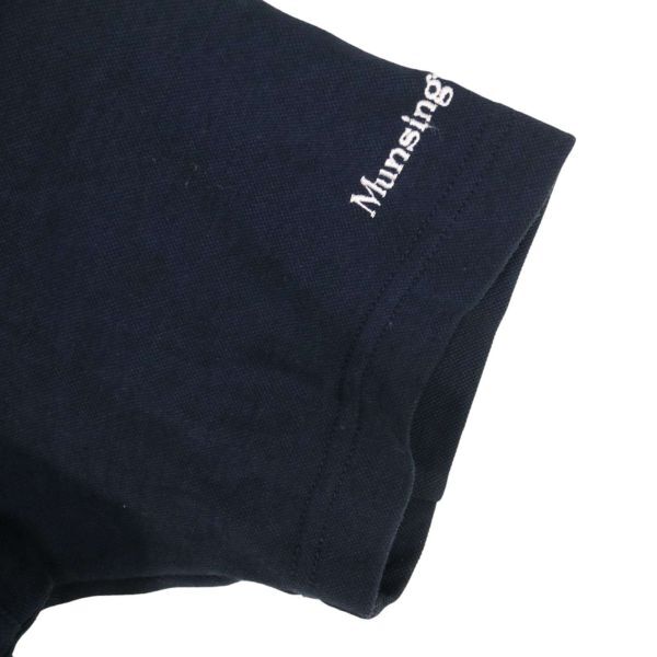 Munsingwear Munsingwear wear spring summer short sleeves Logo embroidery * polo-shirt Sz.L men's navy Golf E4T00788_4#A