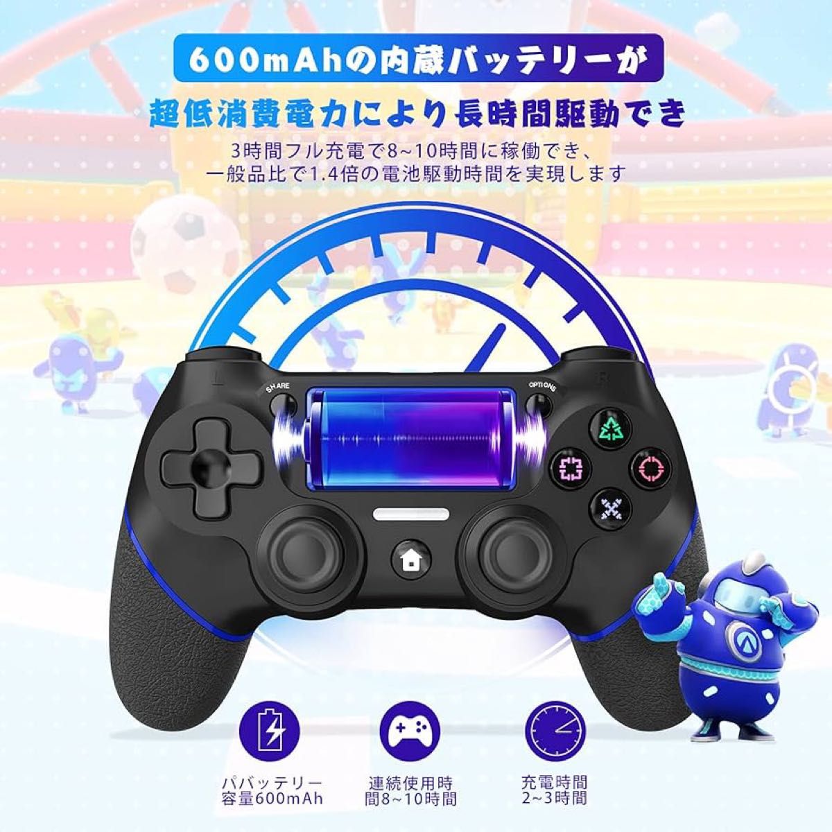 【新品】ps4コントローラー  4個セット ワイヤレスコントローラー 連射機能 ジャイロセンサー Bluetooth