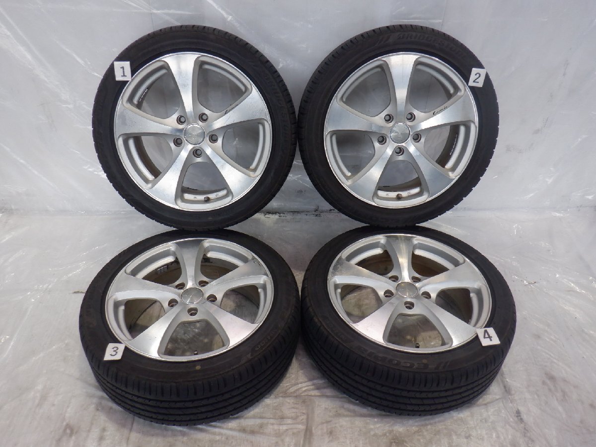 ☆バリ山☆ 5H 114.3 7JJ +53 17インチ 社外品 weds ウェッズ Leonis レオニス アルミホイール タイヤ 215/45R17 BRIDGESTONE 4本の画像1