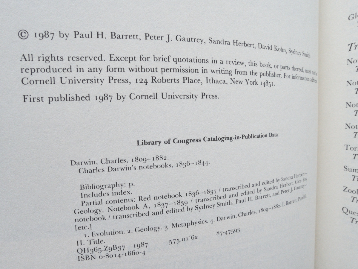 Charles Darwin's Notebooks 1836-1844 (Cornell) Paul H. Barrettほか編集 洋書 - 洋書 、外国語書籍 Charles Darwin's Notebooks 1836-1844 (Cornell) Paul H. Barrettほか編集 洋書 - 洋書 、外国語書籍
