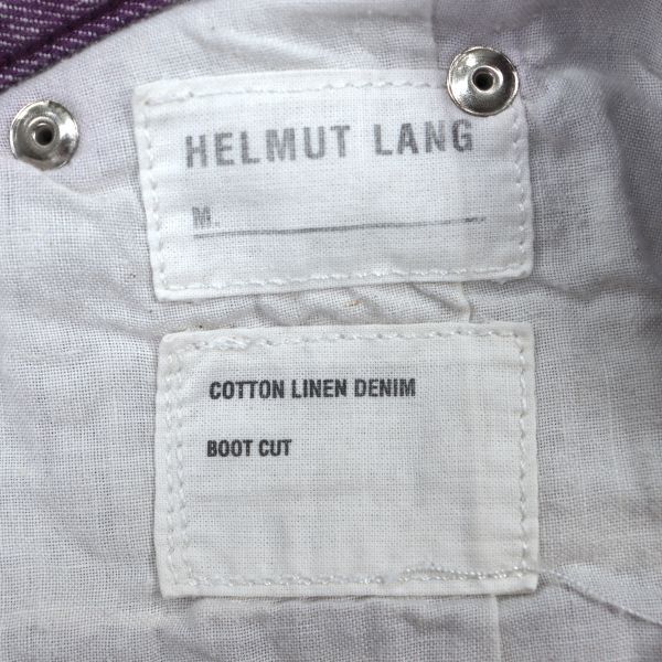 Helmut Lang 初期 本人期 ブーツカット コットンリネンデニムパンツ パープル イタリア製 26 ヘルムートラング 2403085_画像9