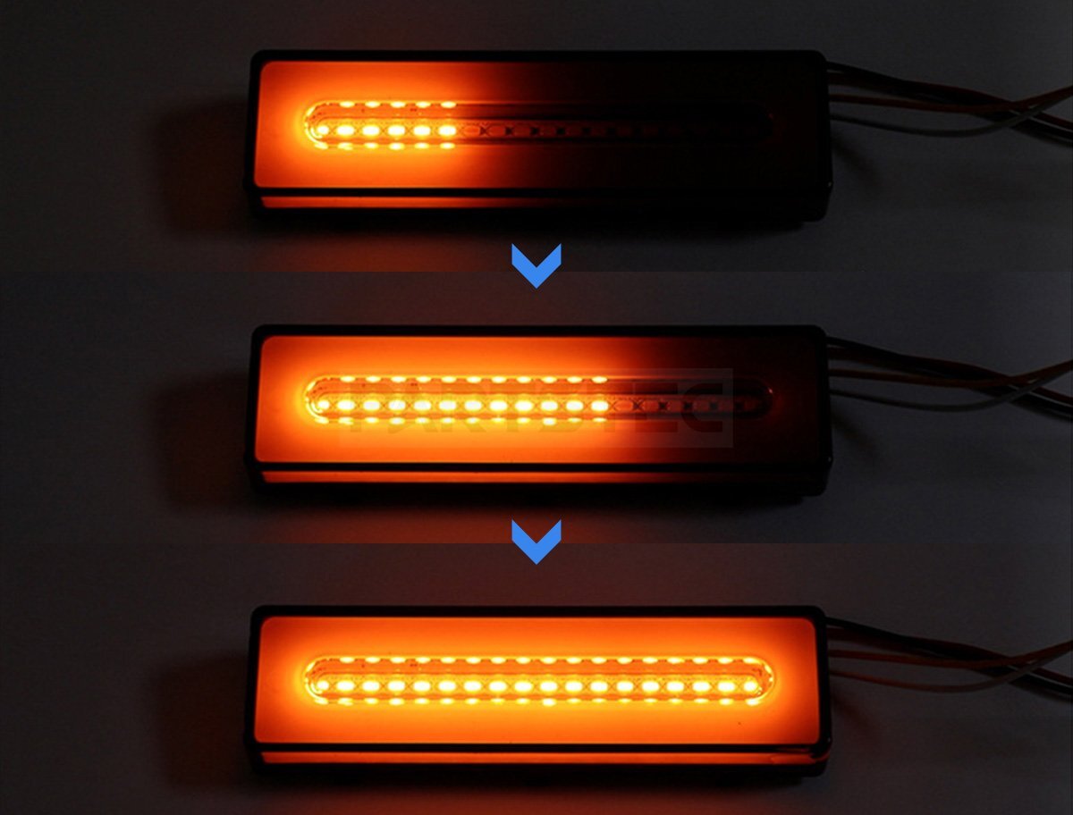 12V 24V LED テールランプ 流れるウインカー ファイバー チューブ ライト オープニング機能付 左右セット / 148-106の画像8