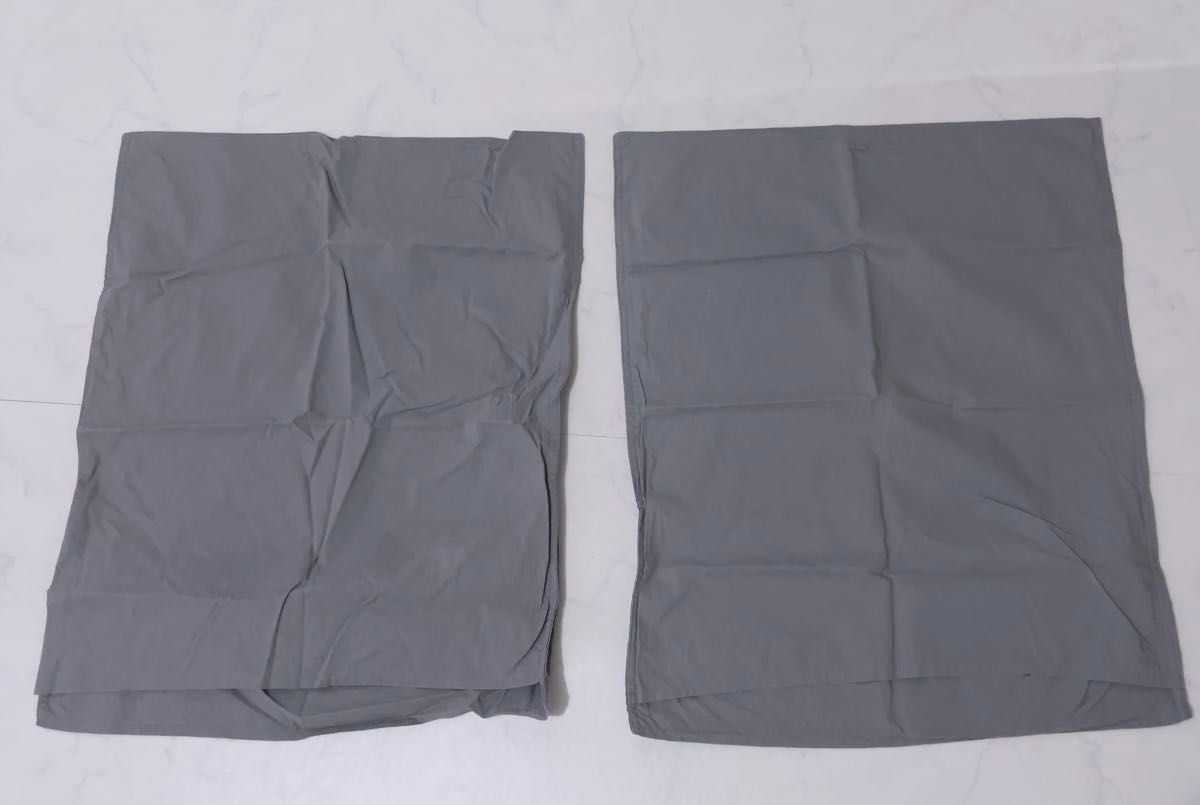 IKEA 掛け布団カバー&枕カバー（2枚） グレー 200×200/50×60 cm ANGSLILJA 未使用 エングスリリア