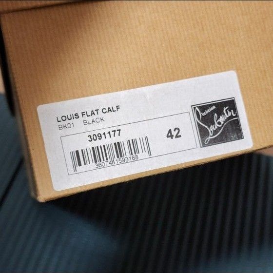 26.5cm クリスチャンルブタン LOUIS FLAT CALF ハイカット スニーカー  ブラック  黒