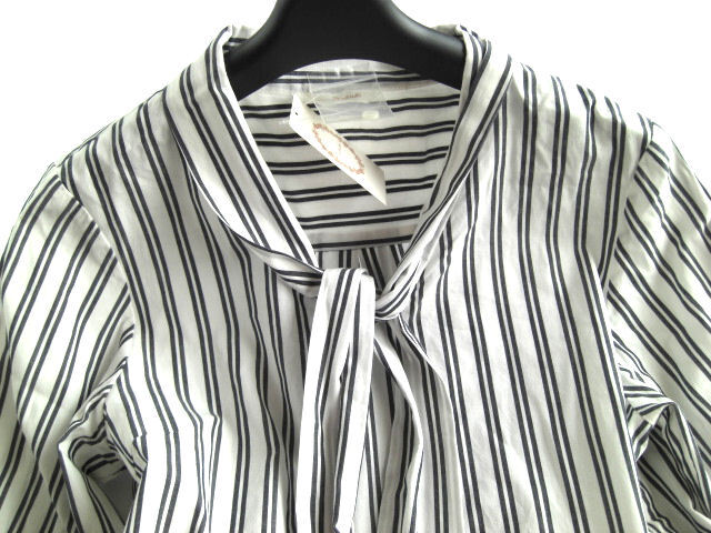  unused tag attaching Te chichi stripe bow Thai long sleeve shirt F