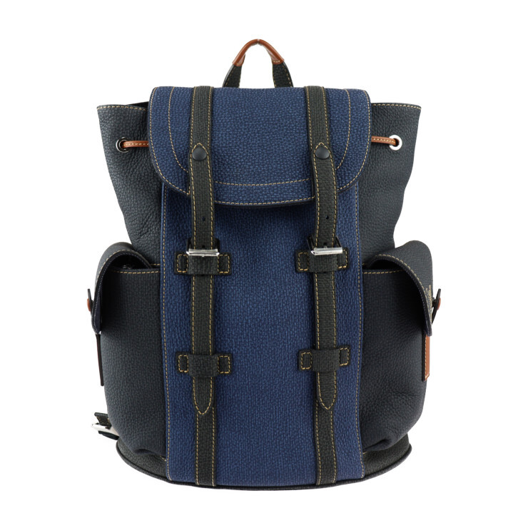  очень красивый товар Louis Vuitton Christopher PM рюкзак LV four ru коллекция рюкзак Day Pack M21373 кожа синий серия чёрный серия [ подлинный товар гарантия ]
