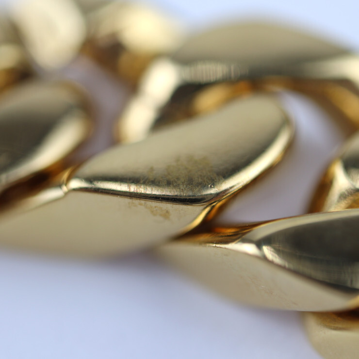  beautiful goods LOUIS VUITTON Louis Vuitton brass re chain links bracele M00306 #L metal Gold monogram pattern [ genuine article guarantee ]