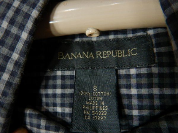 n8744　BANANA　REPUBLIC　バナナ　リパブリック　バナリパ　半袖　チェック　デザイン　ボタンダウン　シャツ　BDシャツ　人気　送料格安_画像4