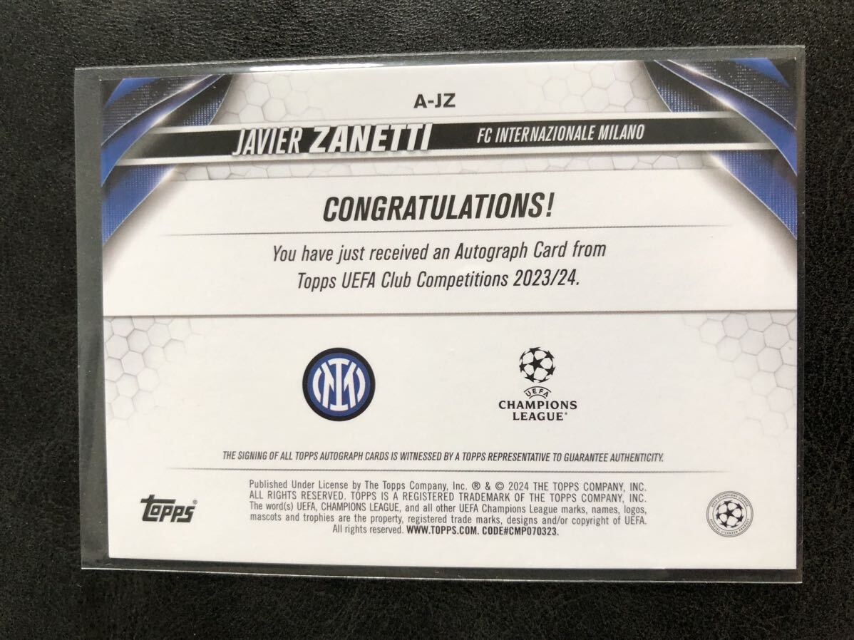 レジェンド auto 2023-24 Topps UEFA Club Competitions ハビエル・サネッティ JAVIER ZANETTI AUTO サイン インテル アルゼンチンの画像2