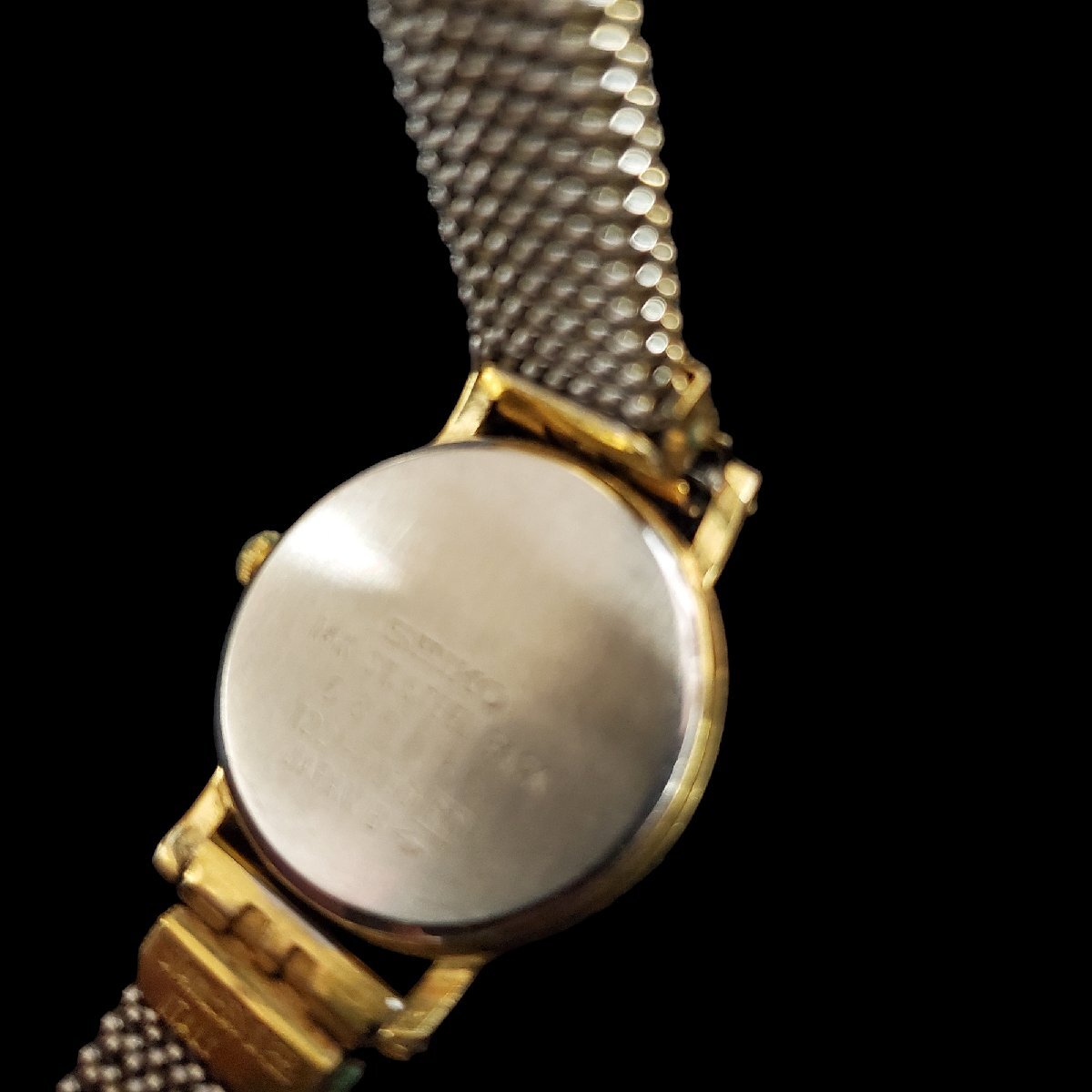 SEIKO セイコー Exceline エクセリーヌ 14K×SS 1221-0090 クォーツ レディース腕時計 ゴールド文字盤 ラウンド 3針の画像5