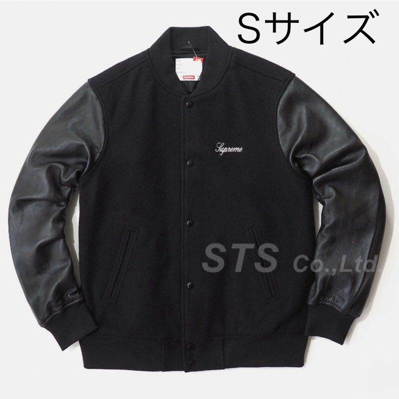 Supreme Wool Varsity Jacket ブラック Sサイズ 新品未使用_画像1