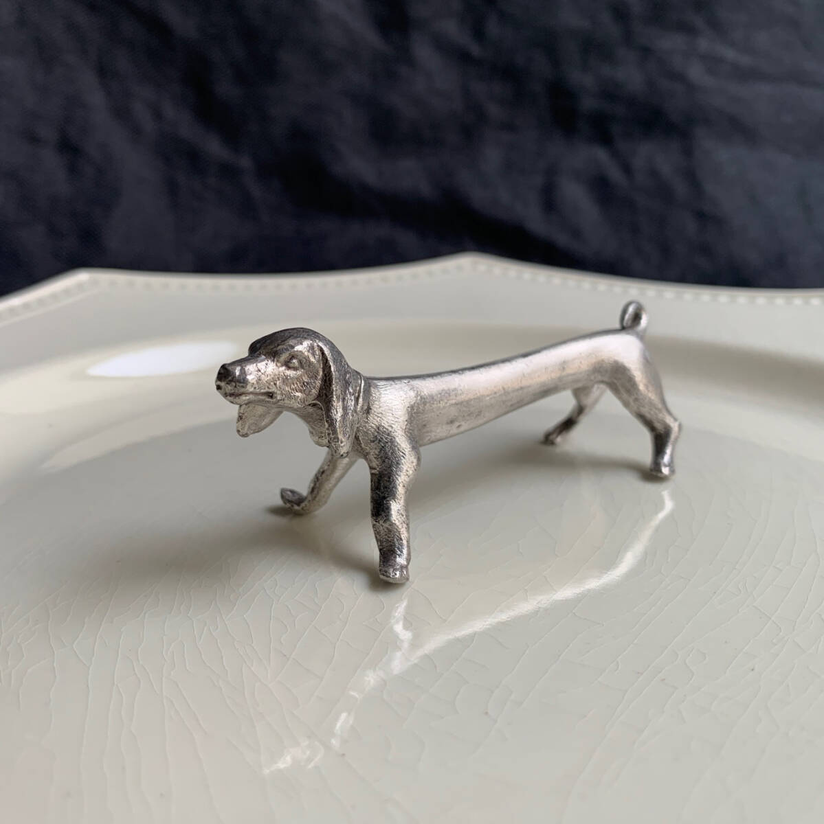 フランス 1900s 犬 ダックス ナイフレスト シルバープレート フランス 1900s 犬 ダックス ナイフレスト シルバープレート
