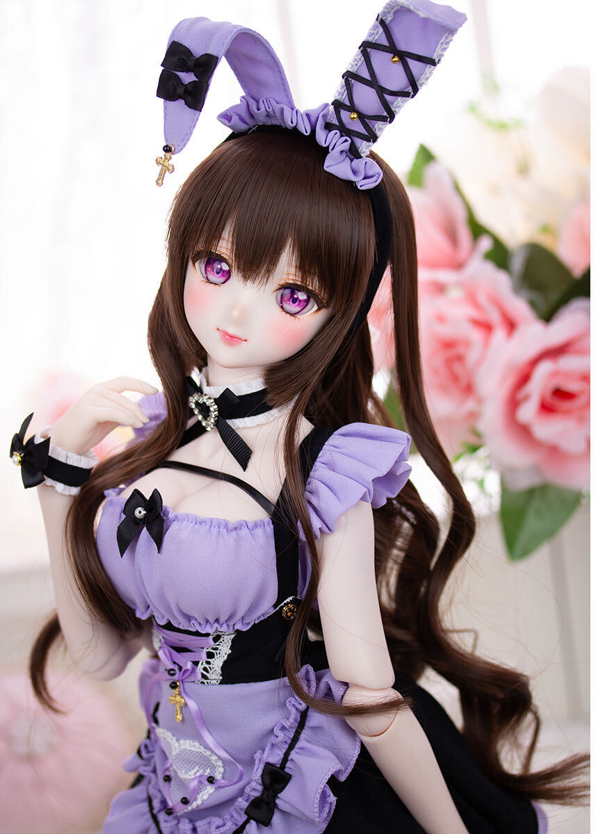 Guppe DDH-09 セミホワイト肌 カスタムヘッド＋アイ2種＋おまけウィッグ ※ソフビ盛り難ありの画像8