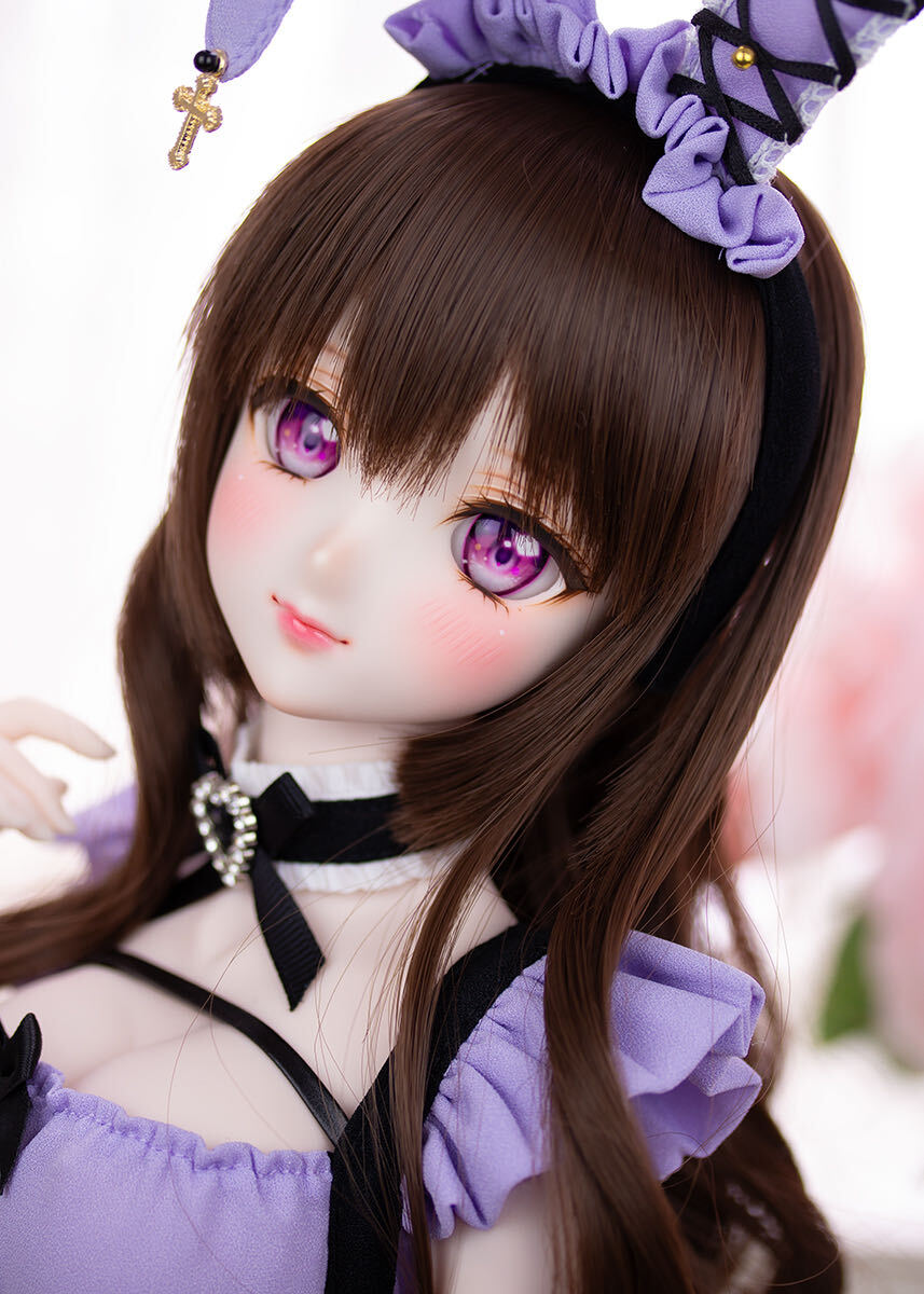 Guppe DDH-09 セミホワイト肌 カスタムヘッド＋アイ2種＋おまけウィッグ ※ソフビ盛り難ありの画像7