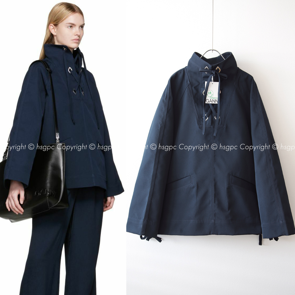 人気デザイン!【GANNI】オーバーサイズ ジャケット 定価5 9万】新品 GANNI ガニー ヘビー ツイル プルオーバー