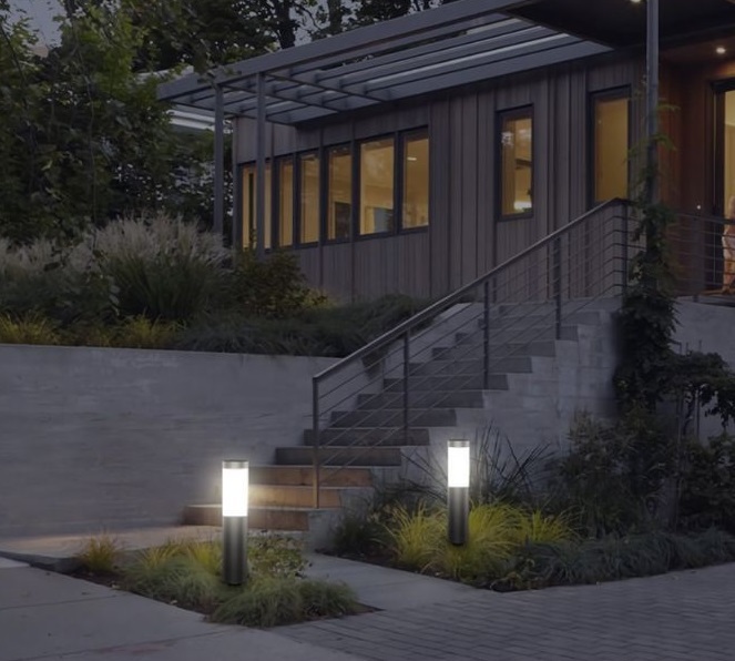 LED garden light 2 pcs set solar power automatic lighting IP65 waterproof crime prevention 