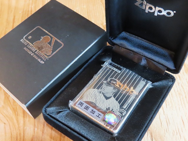 ★コレクター放出デッドストック！ Zippo/ジッポ 2004年頃製 松井秀喜 両面加工 プラチナプレート ⑨★の画像1