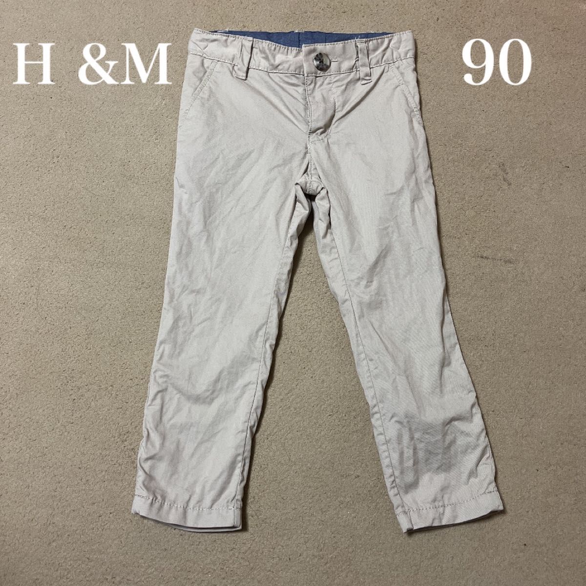 H &M 90cm カジュアルパンツ　ベージュ　パンツ　キッズ　ベビー　ズボン　男の子　女の子　兼用　長ズボン