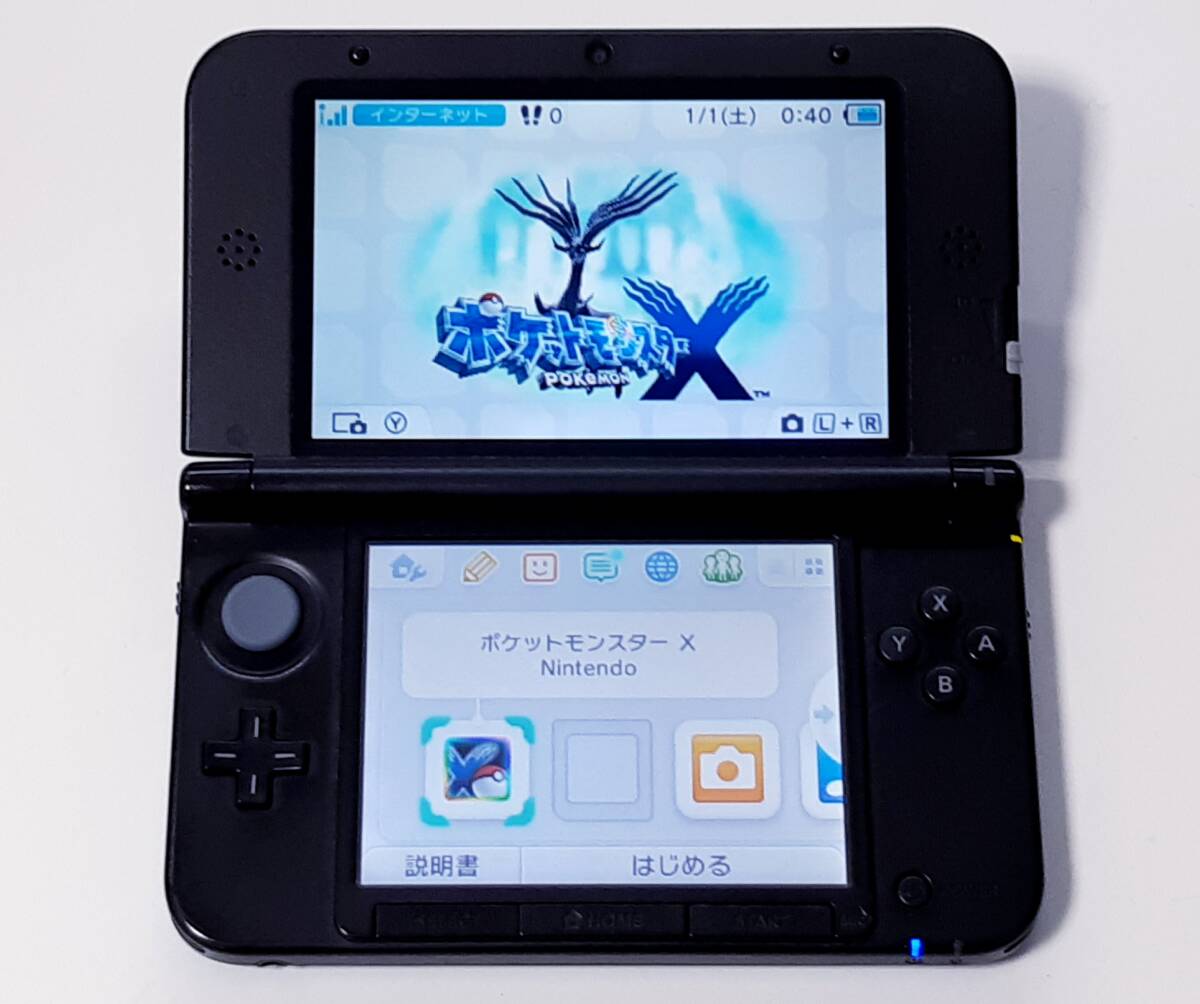 【動作確認済み】《綺麗》★レア★任天堂 ３ＤＳLL ポケモンXゼルネアス・イベルタル ブルー 本体＋SDカード_画像3