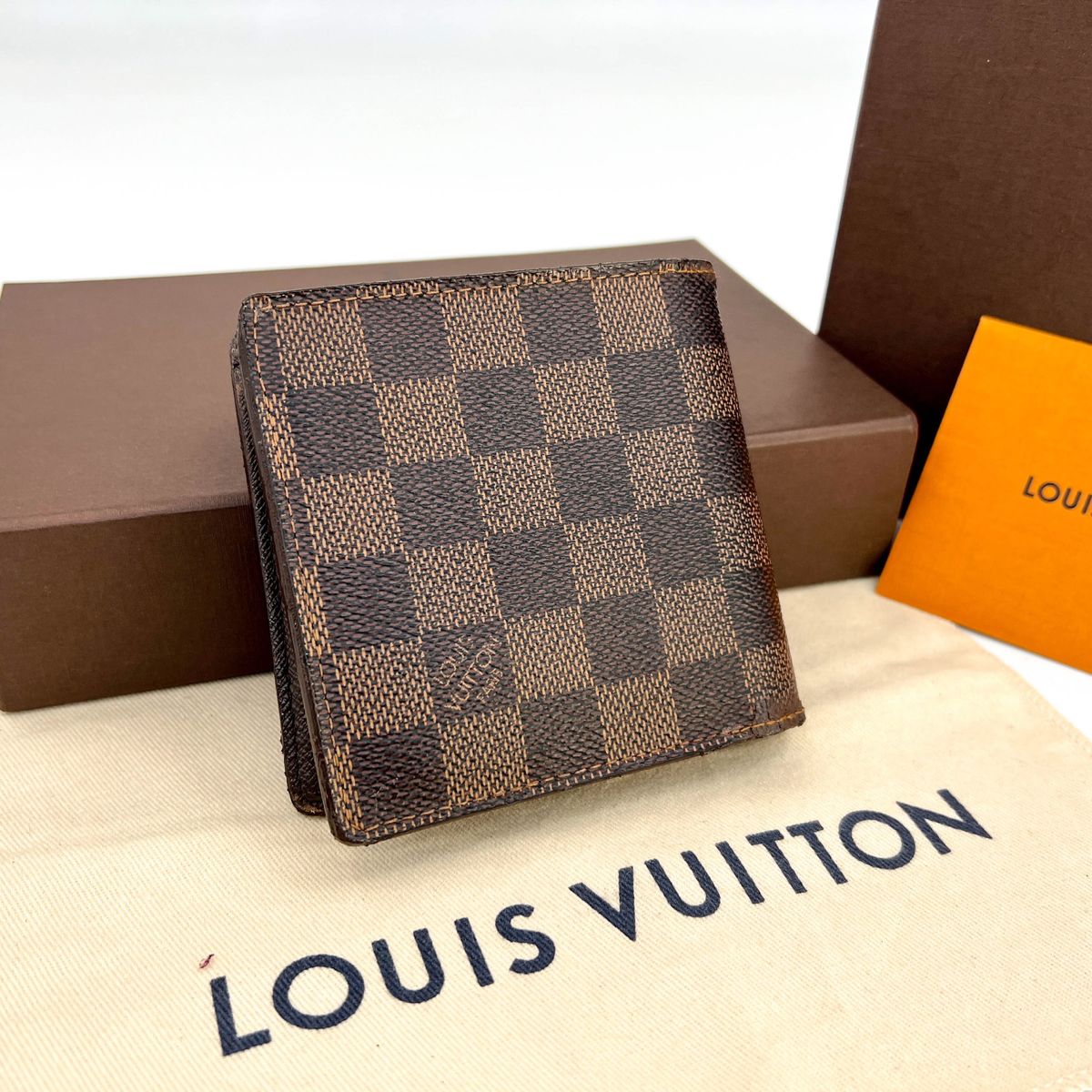 ルイヴィトン ダミエ コンパクト 財布 2つ折り 小銭いれ　メンズ財布 LOUIS VUITTON