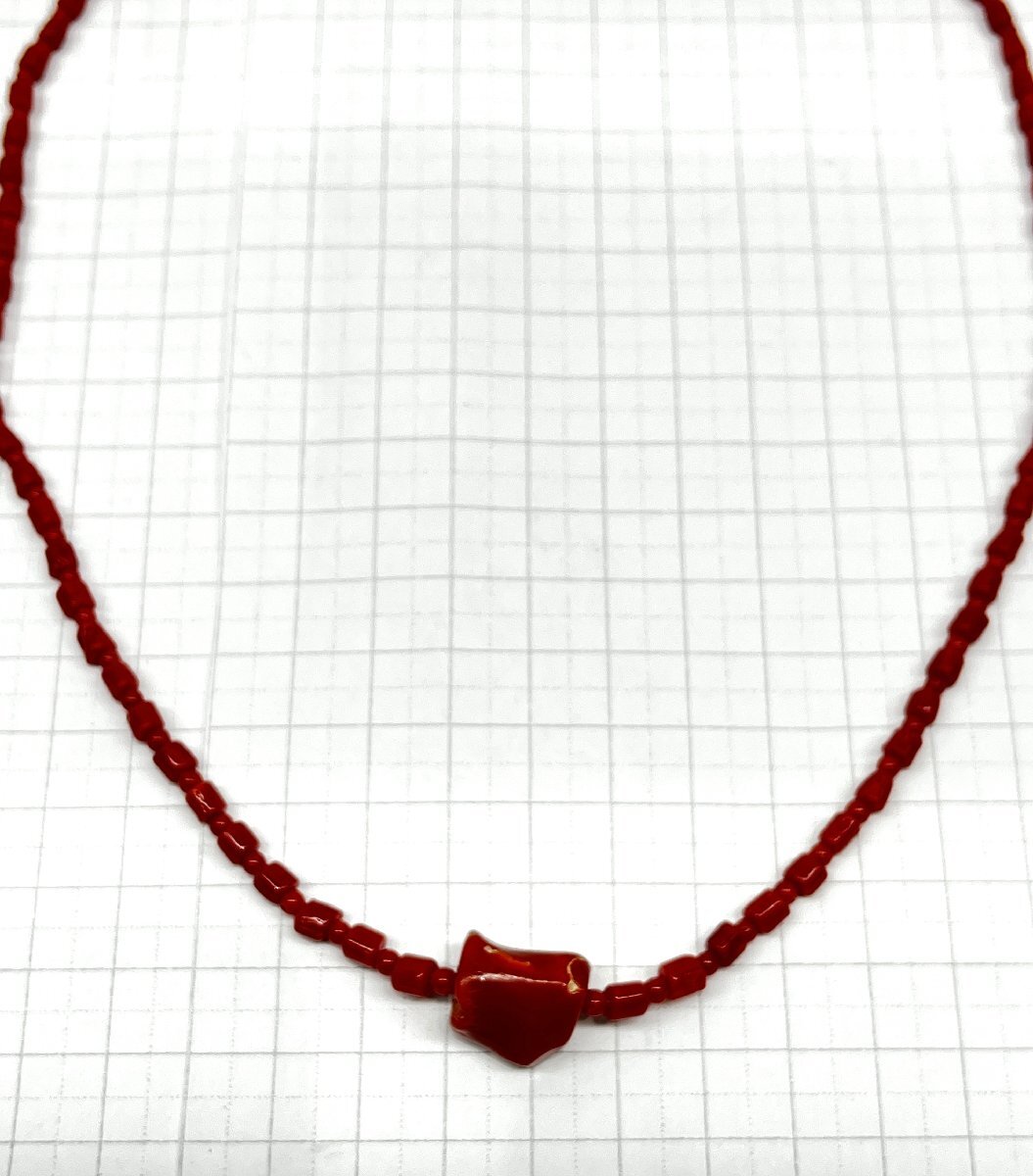  natural red .. necklace coral K18 catch 750 coral 