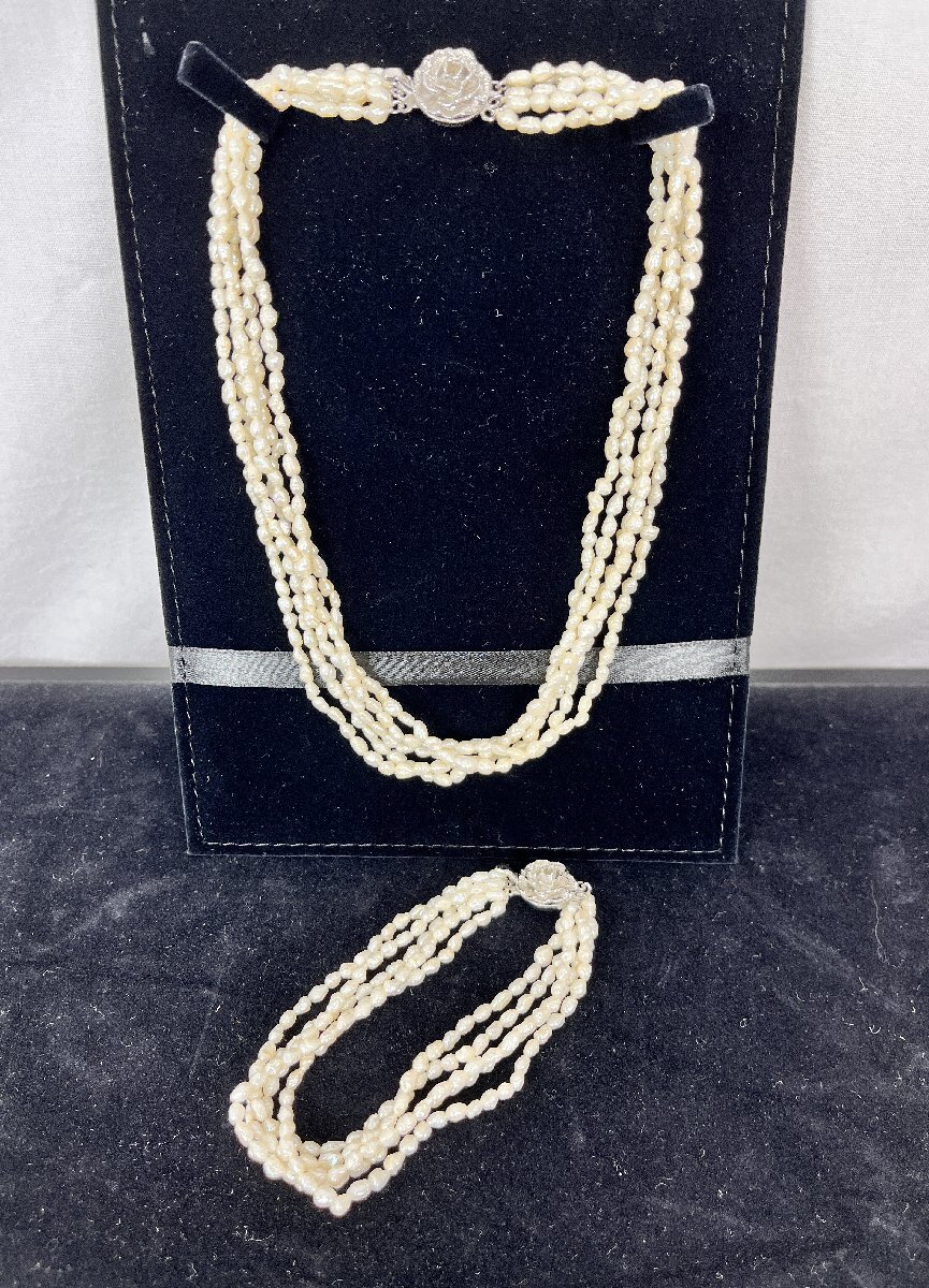 アコヤ本真珠 ケシ baby pearl ベビーパール accessory アクセサリー necklace 5連ネックレス jewelry parts ブレスレット 52.2g 4-3の画像3