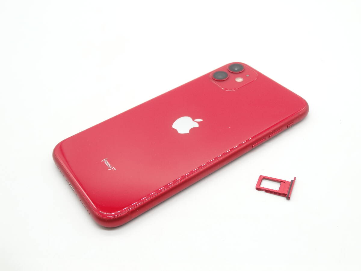☆サブ機にぜひ☆# 25677 SIMフリー iPhone11 A2221 PRODUCT RED 128GB SB 初期化OK バッテリー76% 画面割れ・液晶難あり 現状品 制限〇の画像2