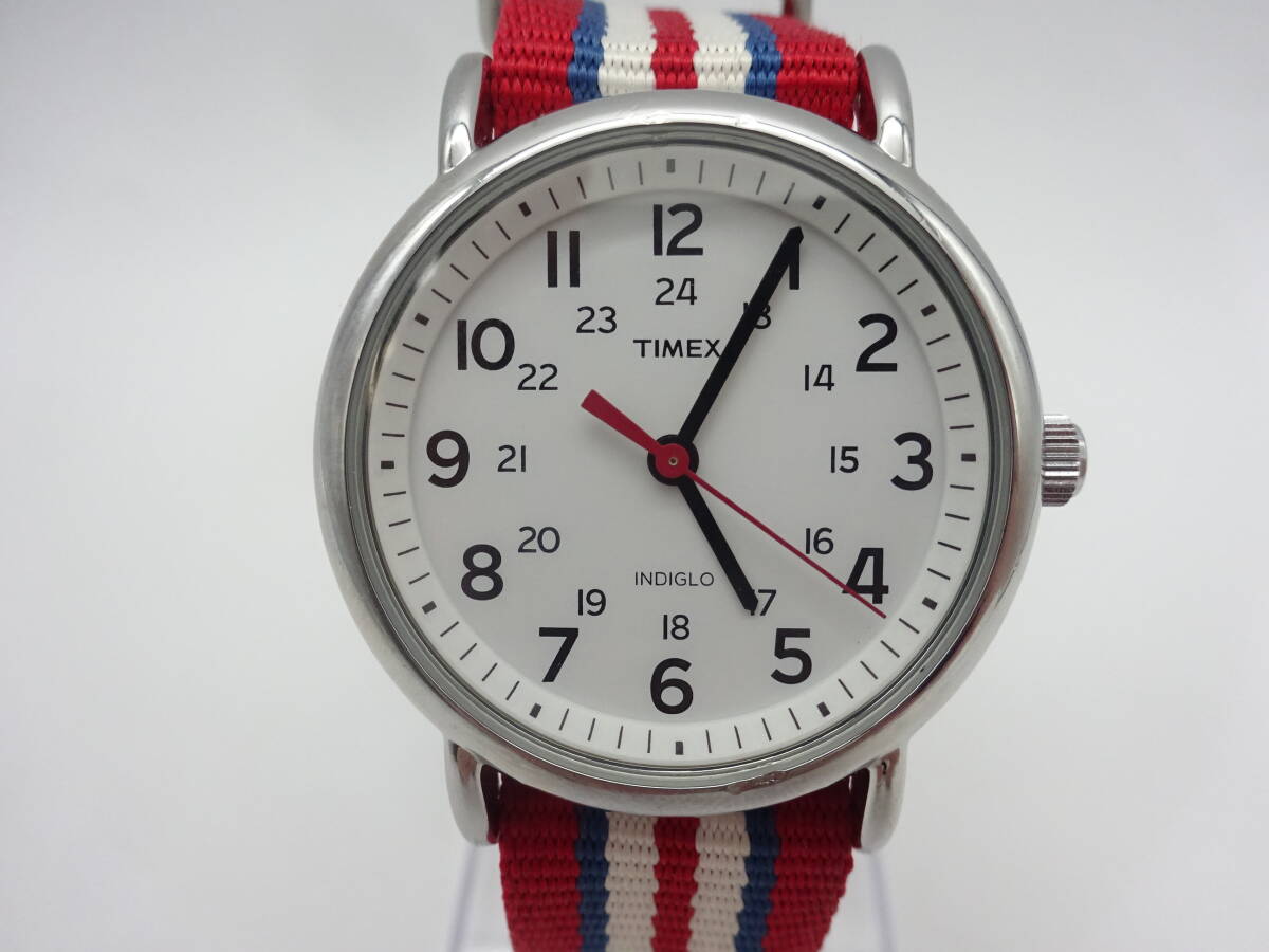 ☆可動品☆ #26235 TIMEX/タイメックス INDIGLO/インディグロ クオーツ 布ベルト 可動品の画像2