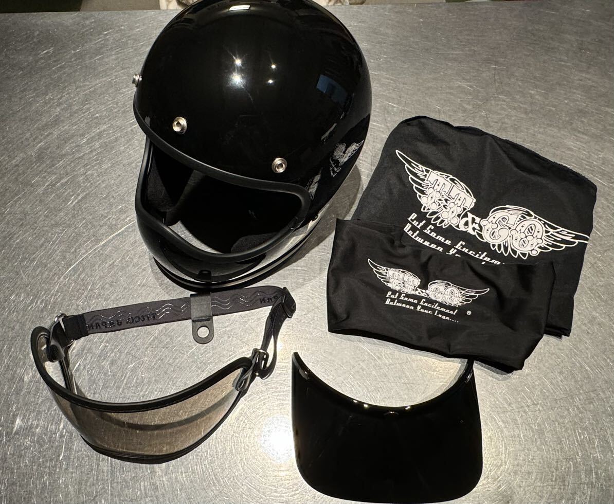 TT&CO. トゥーカッター スタンダード ブラック　専用ゴーグル付属　クリアミラー　ヘルメット バイク _画像1