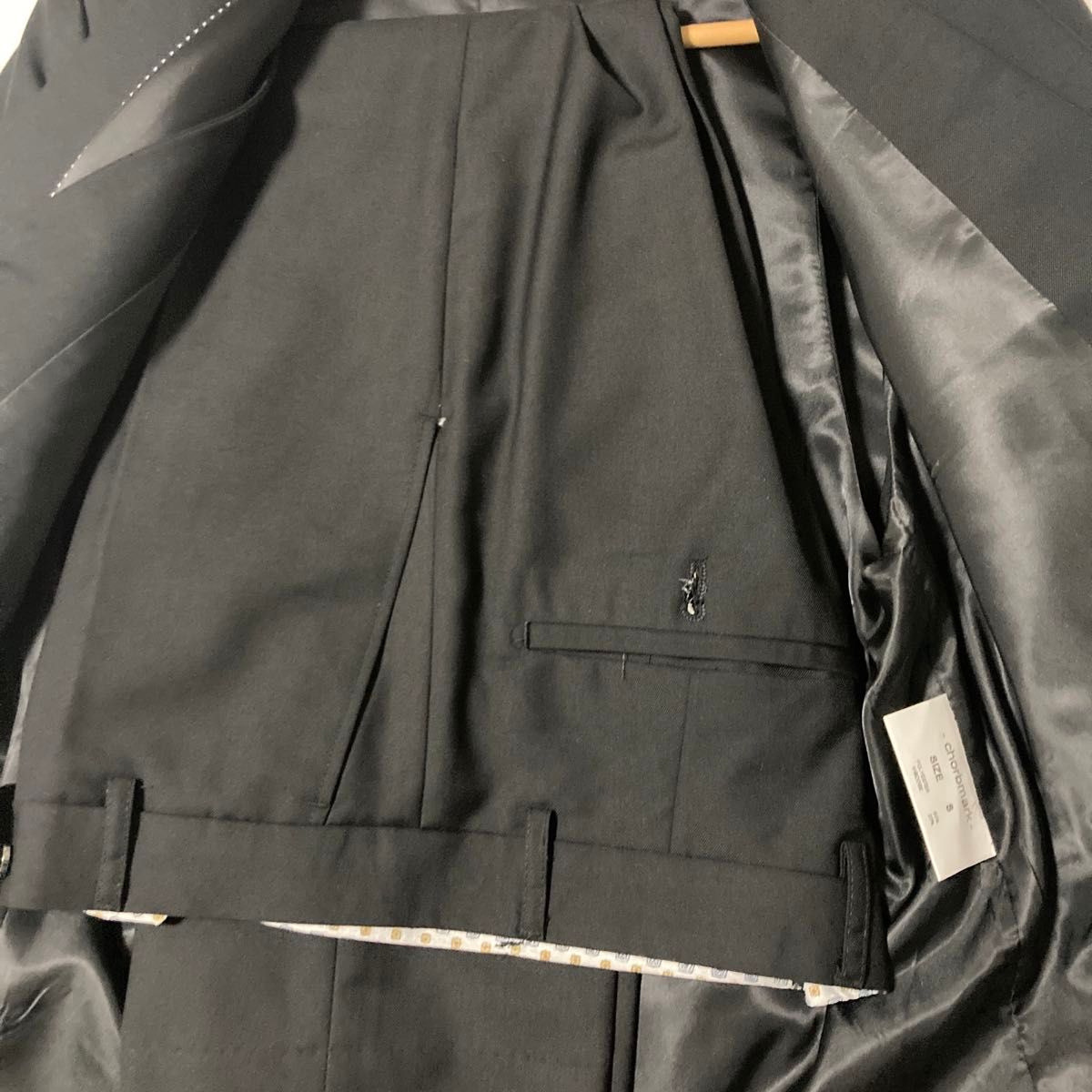 chorbmark メンズスーツ　ジャケット、ベスト、パンツ　Sサイズセット　ブラック