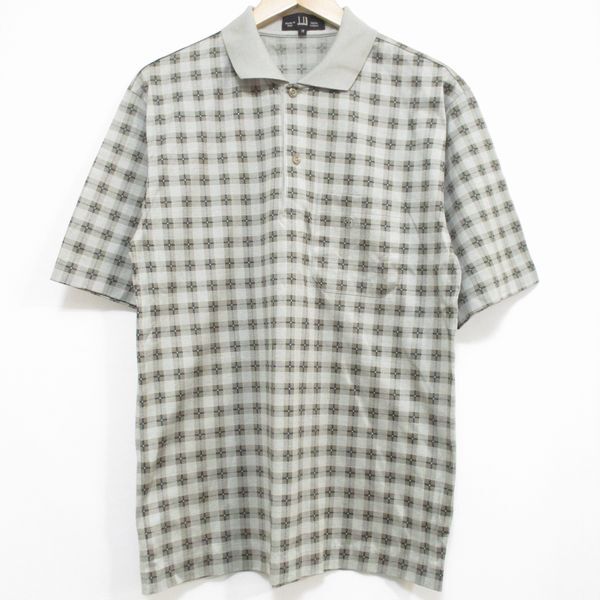[dunhill] Dunhill * Italy made! total pattern polo-shirt with short sleeves *M