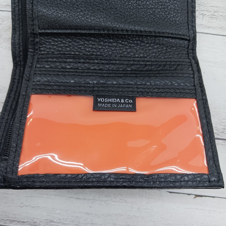 美品 PORTER ポーター 吉田カバン SHRINK シュリンク POCKET PURSE ポケットパース 3つ折り財布 ブラック 箱付き 381-03107_画像5