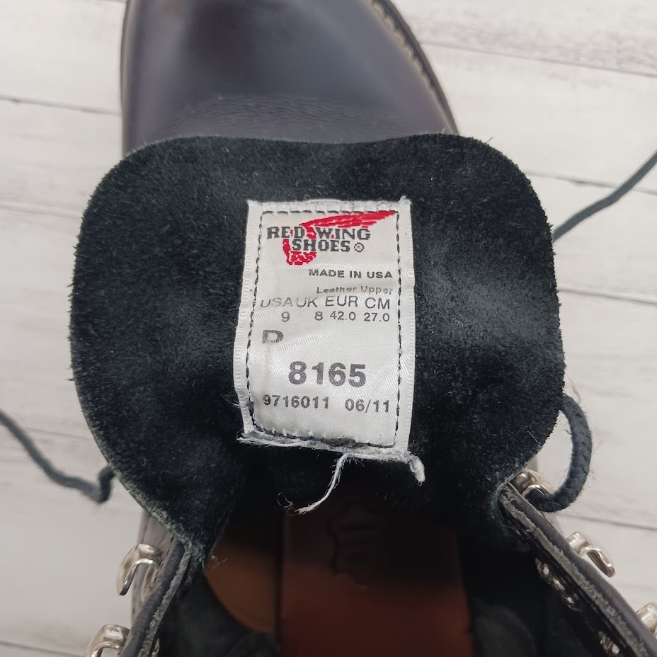 99 RED WING レッドウイング 8165 アイリッシュセッター プレーントゥ ブラック _画像7