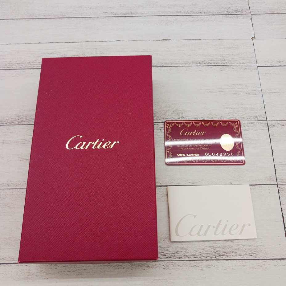 Cartier カルティエ 二つ折り長財布 ボルドー ワインレッド 箱付き _画像9