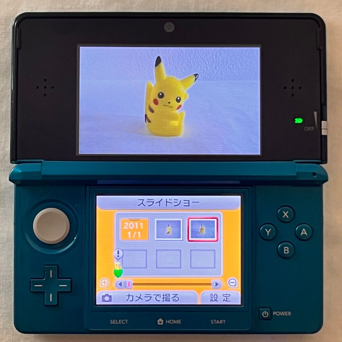 ニンテンドー3DS アクアブルー　ポケモンバンク、ポケムーバーダウンロード済み