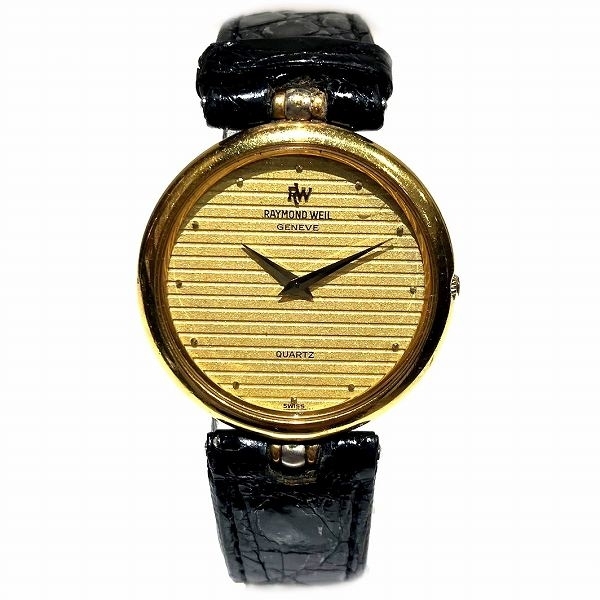 レイモンドウィル クォーツ K18GP ゴールド文字盤 時計 腕時計 レディース☆0303の画像1